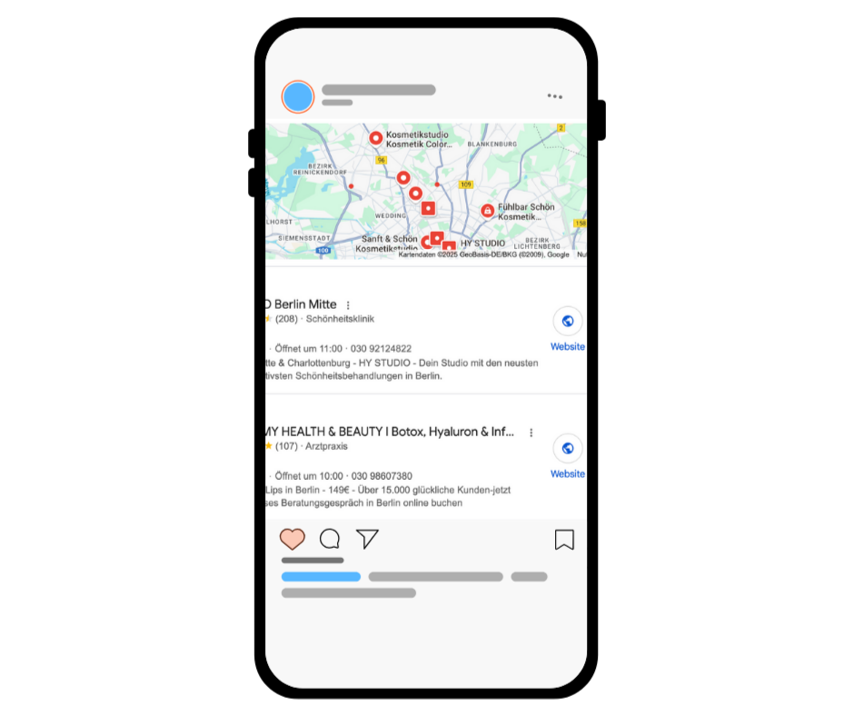 Ein schwebendes Handy. Auf dem Bildschirm ist Google Maps zu sehen